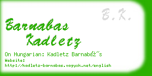 barnabas kadletz business card